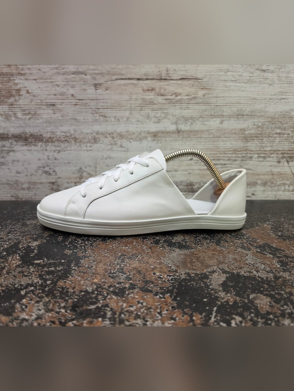 Womens Freda Slavador D'Orsay Sneakers Shoes Sz 7.5 White Leather Made in Spain